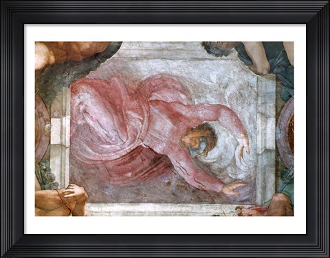 Framed Sistine Chapel Ceiling: God Dividing Light from Darkness Print