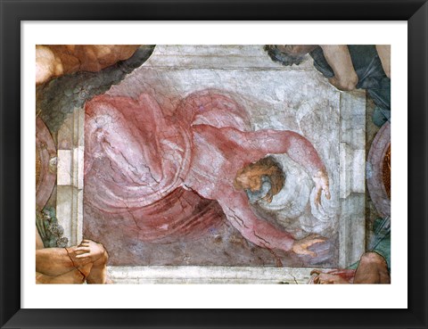 Framed Sistine Chapel Ceiling: God Dividing Light from Darkness Print