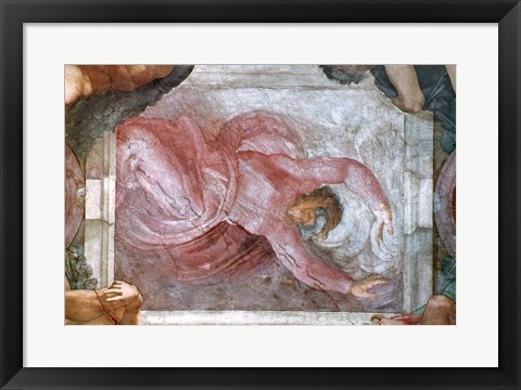 Framed Sistine Chapel Ceiling: God Dividing Light from Darkness Print