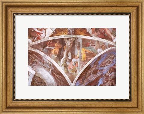 Framed Sistine Chapel Ceiling: Haman Print