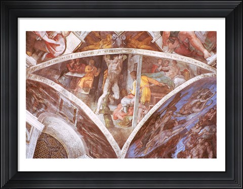 Framed Sistine Chapel Ceiling: Haman Print
