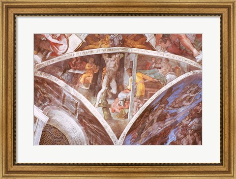 Framed Sistine Chapel Ceiling: Haman Print