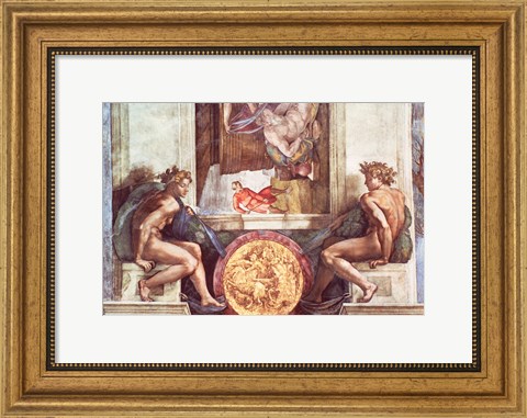 Framed Sistine Chapel Ceiling: Ignudi Print
