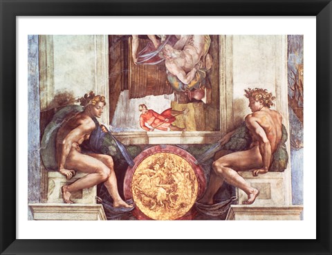 Framed Sistine Chapel Ceiling: Ignudi Print