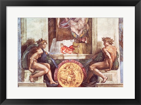 Framed Sistine Chapel Ceiling: Ignudi Print