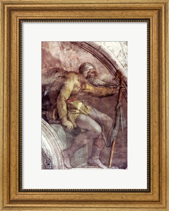 Framed Sistine Chapel Ceiling: One of the Ancestors of God Print