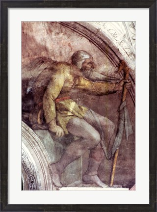 Framed Sistine Chapel Ceiling: One of the Ancestors of God Print