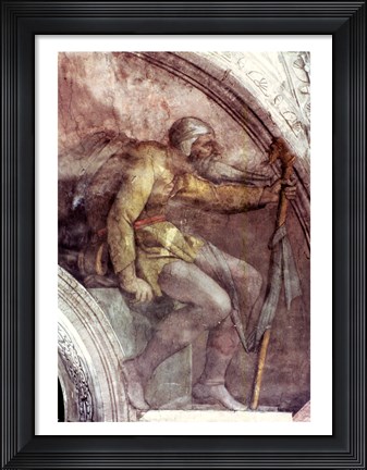 Framed Sistine Chapel Ceiling: One of the Ancestors of God Print