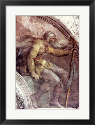 Framed Sistine Chapel Ceiling: One of the Ancestors of God Print