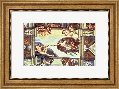 Framed Sistine Chapel Ceiling: Creation of Adam, 1510 Print