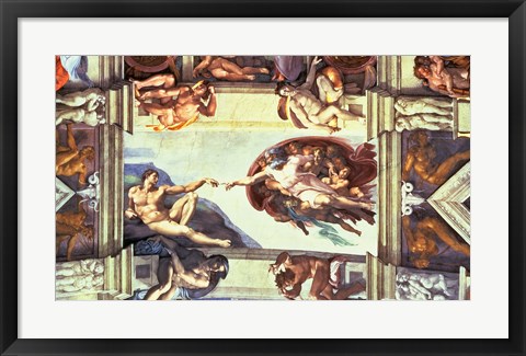 Framed Sistine Chapel Ceiling: Creation of Adam, 1510 Print