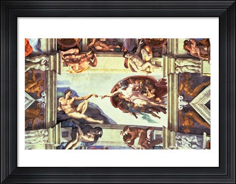 Framed Sistine Chapel Ceiling: Creation of Adam, 1510 Print