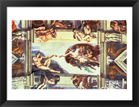 Framed Sistine Chapel Ceiling: Creation of Adam, 1510 Print