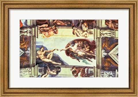 Framed Sistine Chapel Ceiling: Creation of Adam, 1510 Print