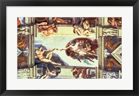 Framed Sistine Chapel Ceiling: Creation of Adam, 1510 Print