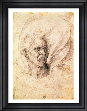 Framed Study of a man shouting Print