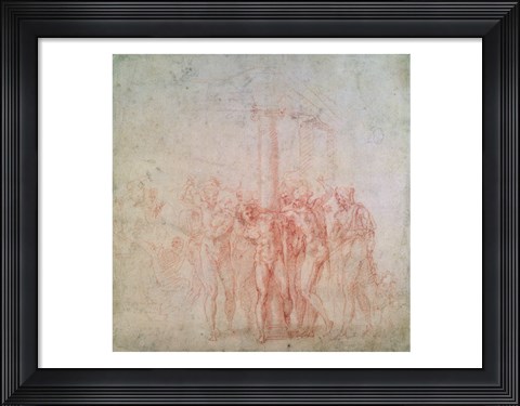 Framed Inv. 1895 6-15-500. R. (W.15) The Flagellation of Christ Print