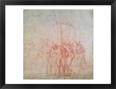 Framed Inv. 1895 6-15-500. R. (W.15) The Flagellation of Christ Print