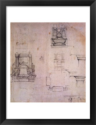 Framed Inv. 1859 6-25-545. R. (W. 25) Designs for tombs Print