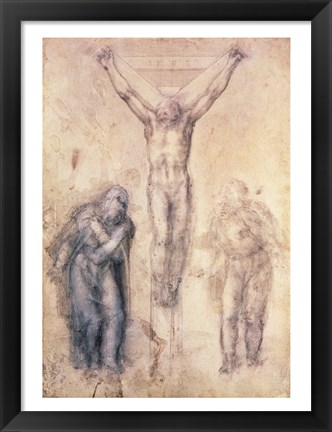 Framed Inv.1895-9-15-509 Recto W.81 Study for a Crucifixion Print