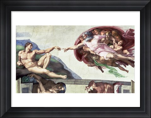 Framed Sistine Chapel Ceiling (1508-12): The Creation of Adam, 1511-12 Print