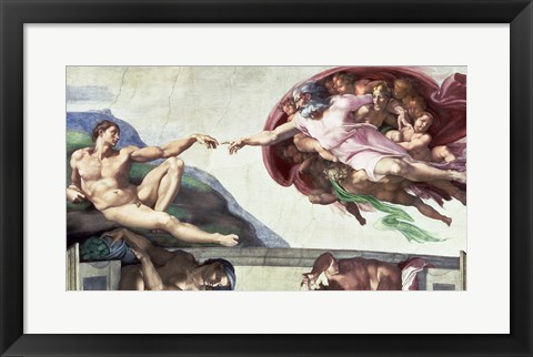 Framed Sistine Chapel Ceiling (1508-12): The Creation of Adam, 1511-12 Print