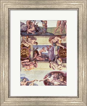 Framed Sistine Chapel Ceiling (1508-12): The Creation of Eve, 1510 Print