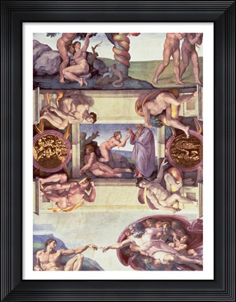 Framed Sistine Chapel Ceiling (1508-12): The Creation of Eve, 1510 Print