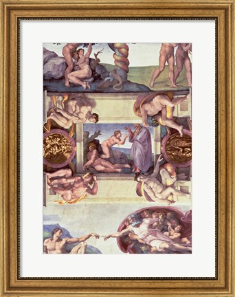 Framed Sistine Chapel Ceiling (1508-12): The Creation of Eve, 1510 Print