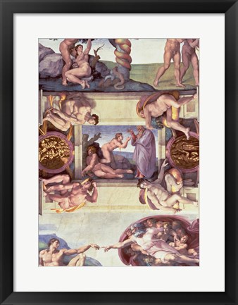 Framed Sistine Chapel Ceiling (1508-12): The Creation of Eve, 1510 Print