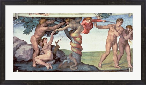 Framed Sistine Chapel Ceiling (1508-12): The Fall of Man, 1510 Print