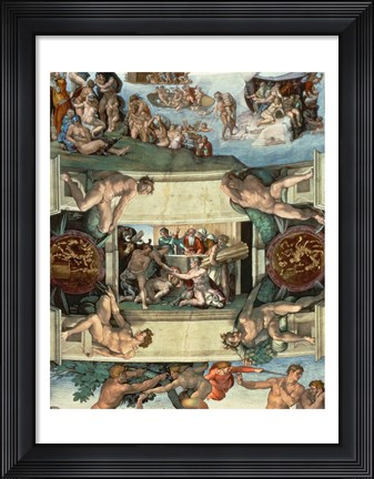 Framed Sistine Chapel Ceiling (1508-12): The Sacrifice of Noah, 1508-10 Print