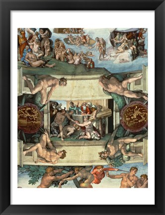 Framed Sistine Chapel Ceiling (1508-12): The Sacrifice of Noah, 1508-10 Print