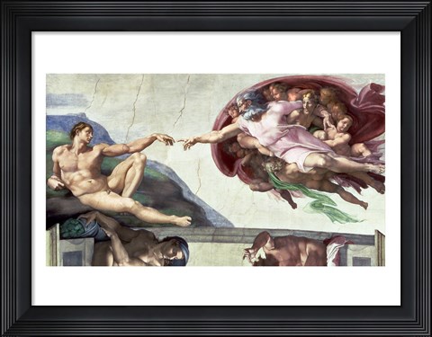 Framed Sistine Chapel Ceiling (1508-12): The Creation of Adam, 1511-12 Print