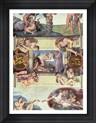 Framed Sistine Chapel Ceiling (1508-12): The Creation of Eve, 1510 Print