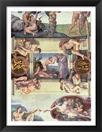 Framed Sistine Chapel Ceiling (1508-12): The Creation of Eve, 1510 Print