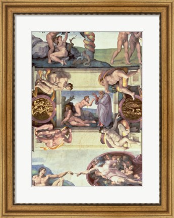Framed Sistine Chapel Ceiling (1508-12): The Creation of Eve, 1510 Print