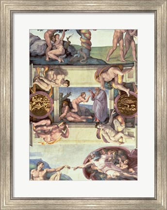 Framed Sistine Chapel Ceiling (1508-12): The Creation of Eve, 1510 Print