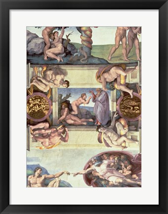 Framed Sistine Chapel Ceiling (1508-12): The Creation of Eve, 1510 Print