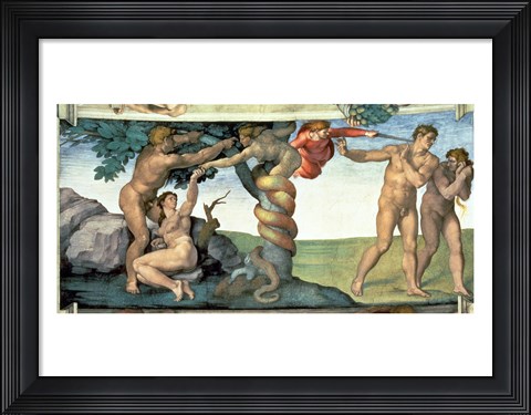 Framed Sistine Chapel Ceiling (1508-12): The Fall of Man, 1510 Print