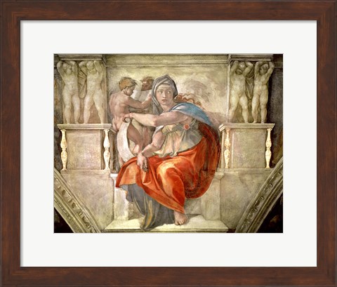 Framed Sistine Chapel Ceiling: Delphic Sibyl Print
