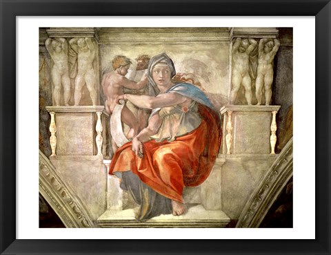 Framed Sistine Chapel Ceiling: Delphic Sibyl Print