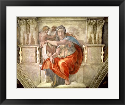 Framed Sistine Chapel Ceiling: Delphic Sibyl Print