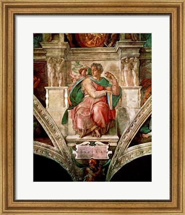 Framed Sistine Chapel Ceiling: The Prophet Isaiah Print