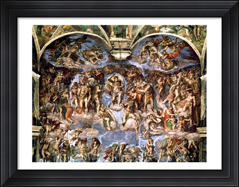 Framed Last Judgement, from the Sistine Chapel, 1538-41 Print