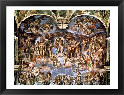 Framed Last Judgement, from the Sistine Chapel, 1538-41 Print