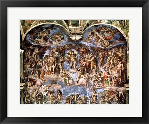 Framed Last Judgement, from the Sistine Chapel, 1538-41 Print