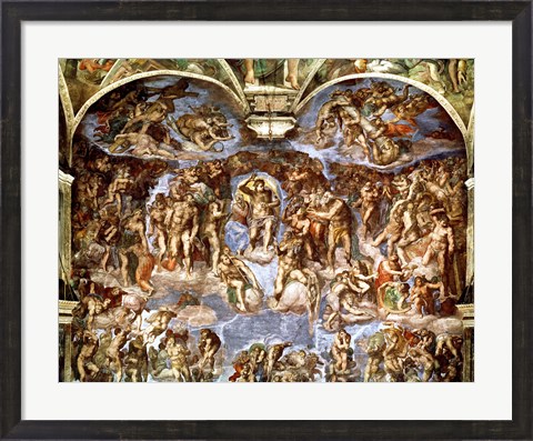 Framed Sistine Chapel: The Last Judgement, 1538-41 Print