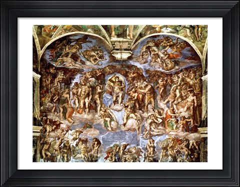 Framed Sistine Chapel: The Last Judgement, 1538-41 Print