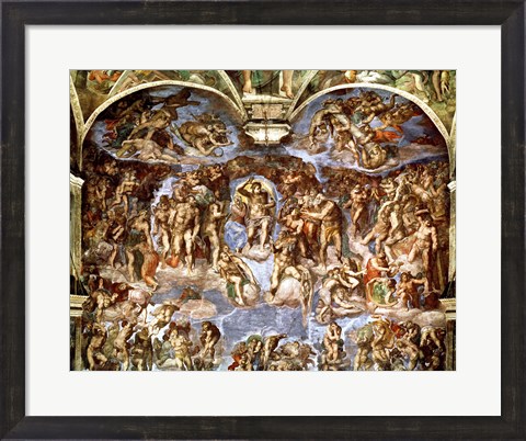 Framed Sistine Chapel: The Last Judgement, 1538-41 Print